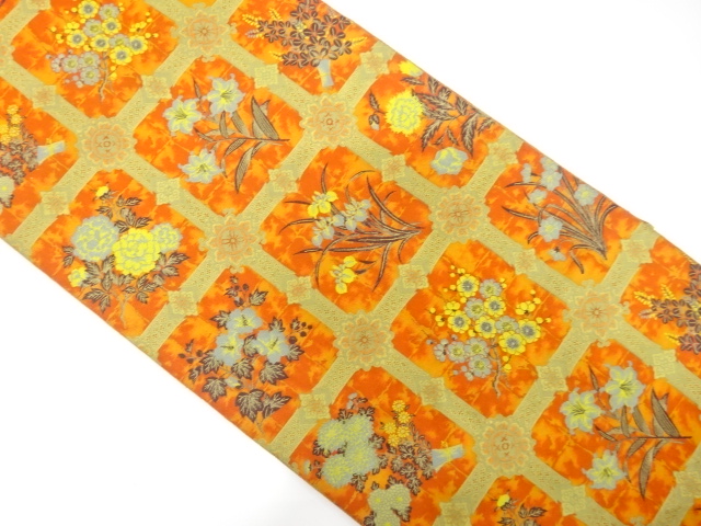 JAPANESE FUKURO OBI / WOVEN FLOWER / BY MANYO